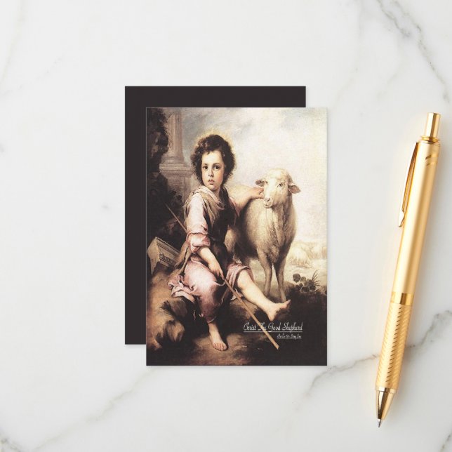 Christ The Good Shepherd Psalm 23 Enclosure Card (Front/Back In Situ)