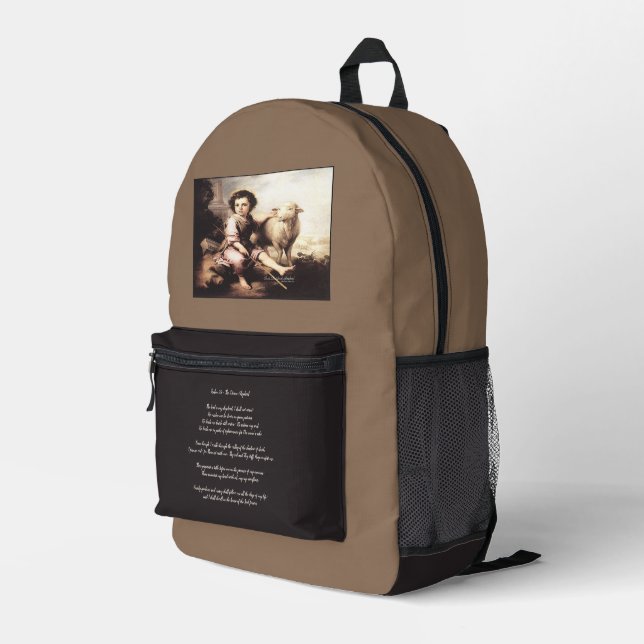 Christ The Good Shepherd Psalm 23 Printed Backpack (Back Corner Right)