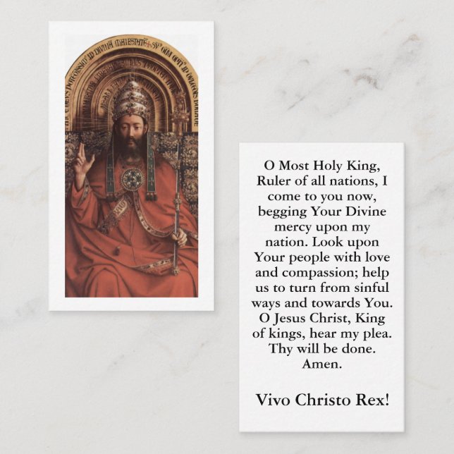 Christ the King Customizable prayer card (Front/Back)