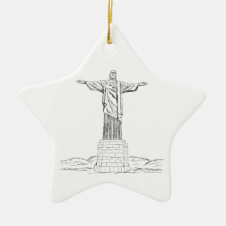 christ the redeemer ceramic ornament