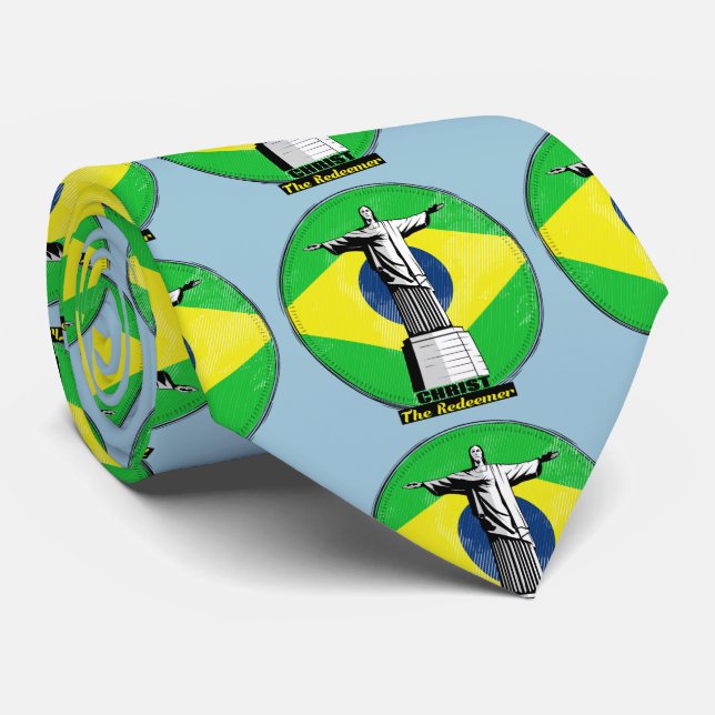 Christ The Redeemer Christian Design Tie (Rolled)