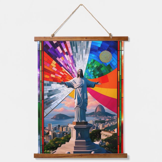 Christ the Redeemer in Mosaic Hanging Tapestry (Front)