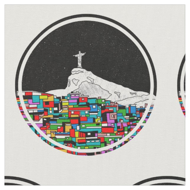 Christ the Redeemer Rio statue Fabric (Close Up)