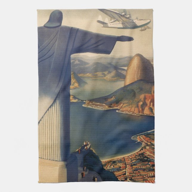 Christ the Redeemer Statue, Rio De Janeiro, Brazil Kitchen Towel (Vertical)