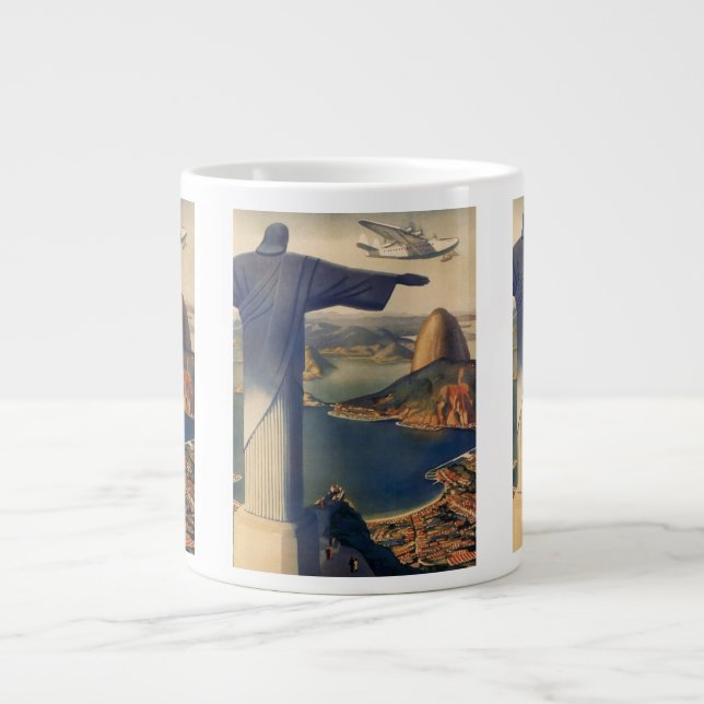 Christ the Redeemer Statue, Rio De Janeiro, Brazil Large Coffee Mug (Front)