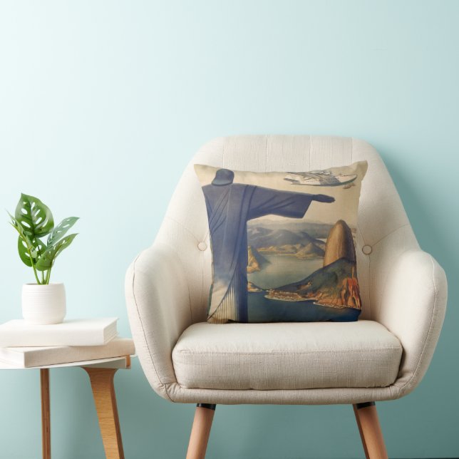 Christ the Redeemer Statue, Rio De Janeiro, Brazil Throw Pillow (Chair)