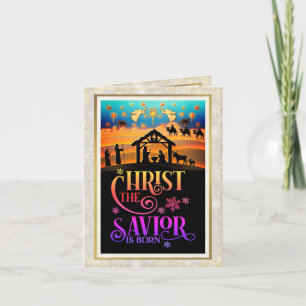 "Christ The Savior Is Born" Nativity Christmas Holiday Card