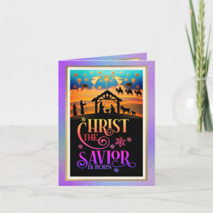 "Christ The Savior Is Born" Nativity Christmas Holiday Card