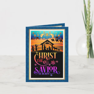 "Christ The Savior Is Born" Nativity Christmas Holiday Card