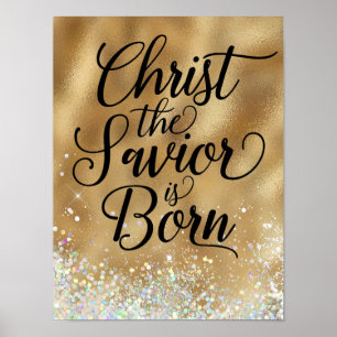Christ the Saviour is born Christmas Poster