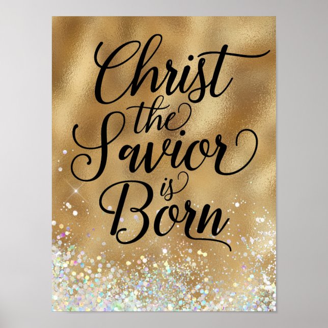 Christ the Saviour is born Christmas Poster (Front)