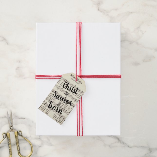 Christ the Saviour is Born Gift Tag (With Twine)