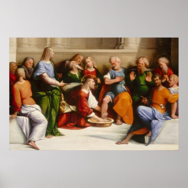 Christ Washing Feet - Poster d'Art fin Garofalo (Devant)