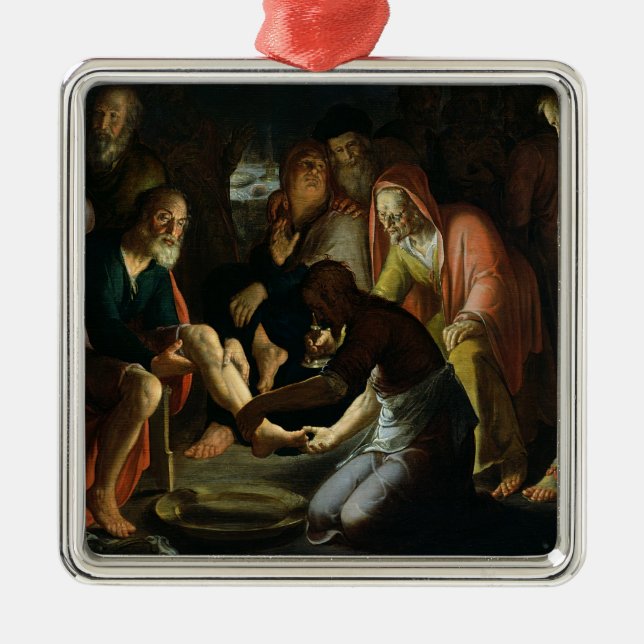 Christ Washing the Disciples' Feet, 1623 Metal Ornament (Front)