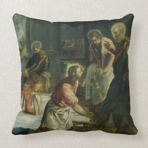 Christ Washing the Disciples' Feet, c.1547 Throw Pillow