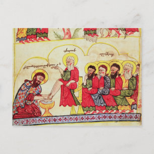 Christ washing the disciples feet postcard
