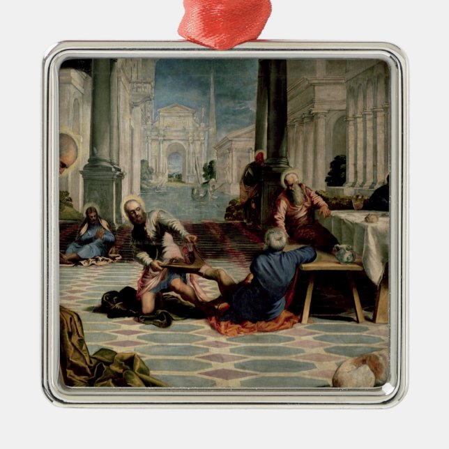 Christ Washing the Feet of the Disciples Metal Ornament (Front)