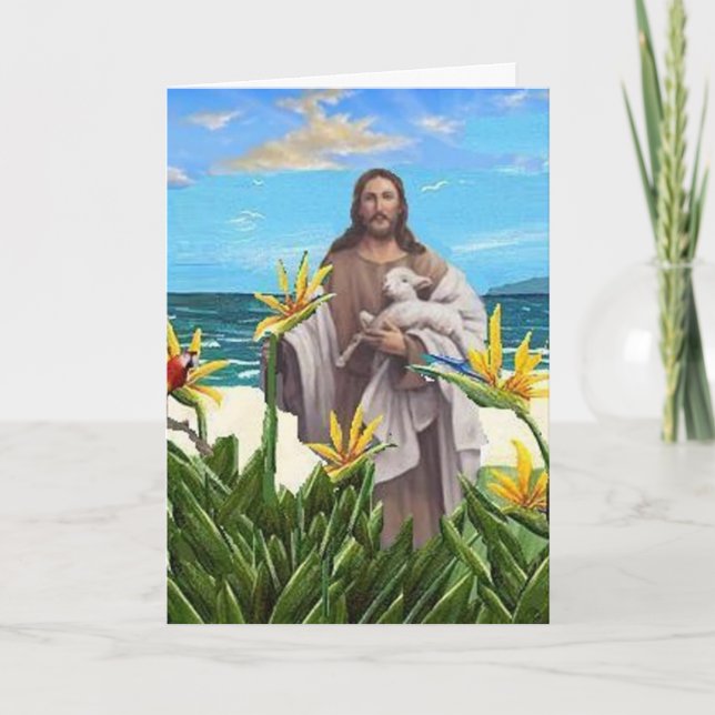 Christ With Bird Of Paradise Card (Front)