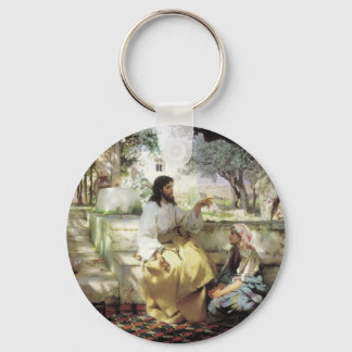 Christ with Martha and Maria circa 1886 Keychain