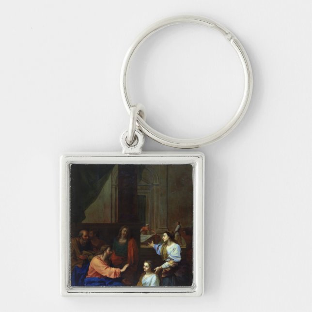 Christ with Martha and Mary Keychain (Front)