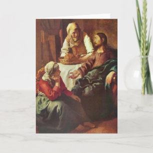 Christ with Mary and Martha by Johannes Vermeer Card