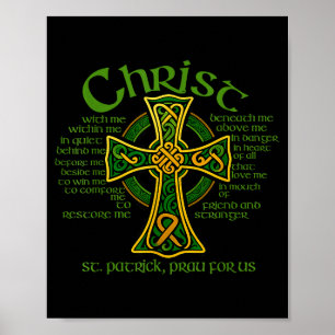 Christ With Me Celtic Cross St. Patrick Breastplat Poster