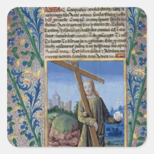 Christ with the Cross and the orb Square Sticker