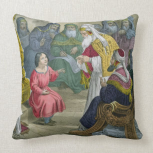 Christ with the Doctors in the Temple, from a bibl Throw Pillow