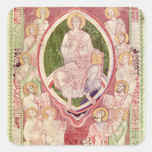 Christ with the twelve minor prophets square sticker