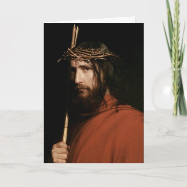 Christ with Thorns. Fine Art Easter  Holiday Card (Front)