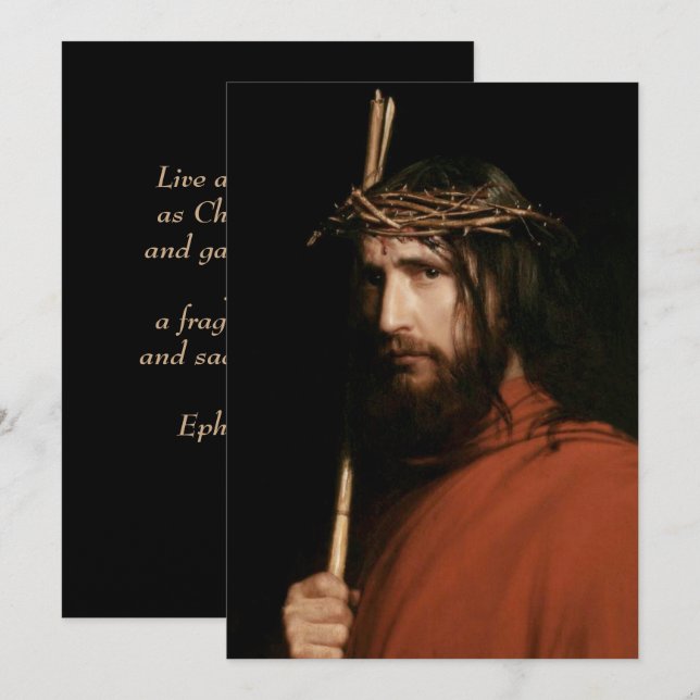 Christ with Thorns. Fine Art Easter Religious Card (Front/Back)