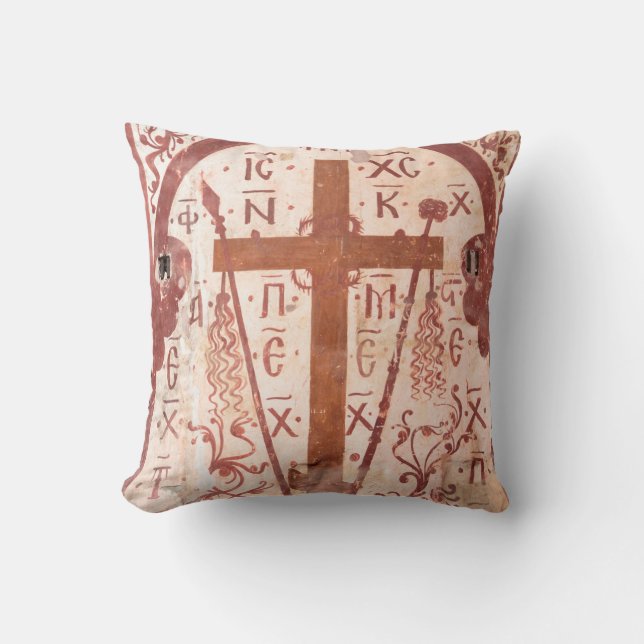Christain Cross Artwork Throw Pillow (Front)