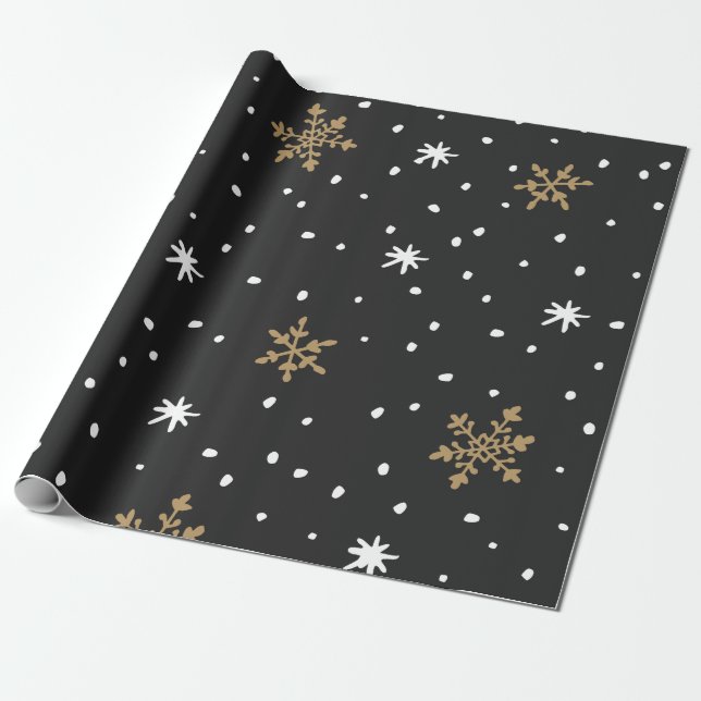 Christamas Snowflakes Matte Wrapping Wrapping Paper (Unrolled)