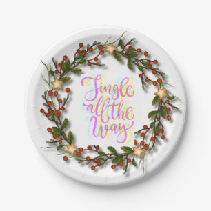 christams wreath jingle the bells paper plates 