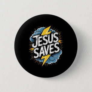 Christan Jesus Saves Premium 2 Inch Round Button