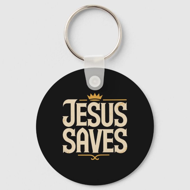 Christan Jesus Saves Premium  Keychain (Front)
