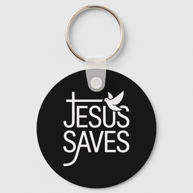 Christan Jesus Saves Premium  Keychain (Front)