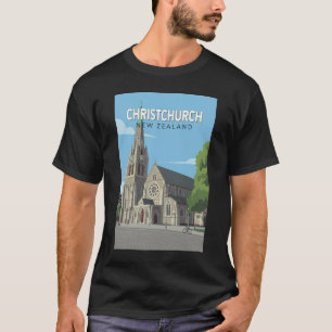 Christchurch New Zealand Illustration Travel Art T-Shirt