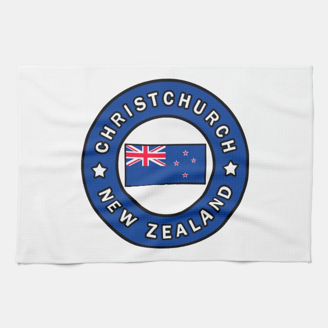 Christchurch New Zealand Kitchen Towel (Horizontal)