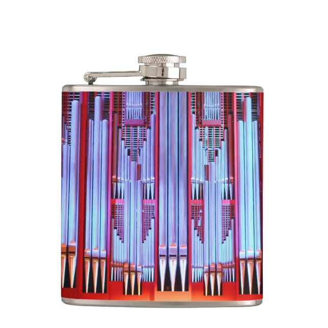 Christchurch Town Hall organ pipes Hip Flask (Front)