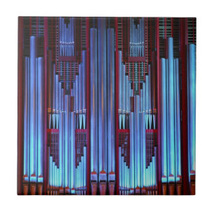 Christchurch Town Hall pipe organ blue pipes Tile