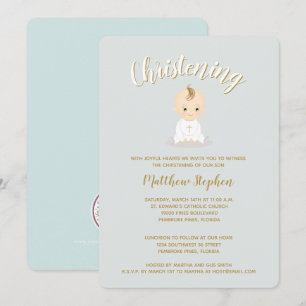 Christening  Baby Boy Invitation