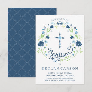 Christening, Baptême Invitation Garçons Carte Invi