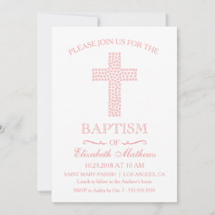 Christening, Baptism Invitation - Baby Girl Invite
