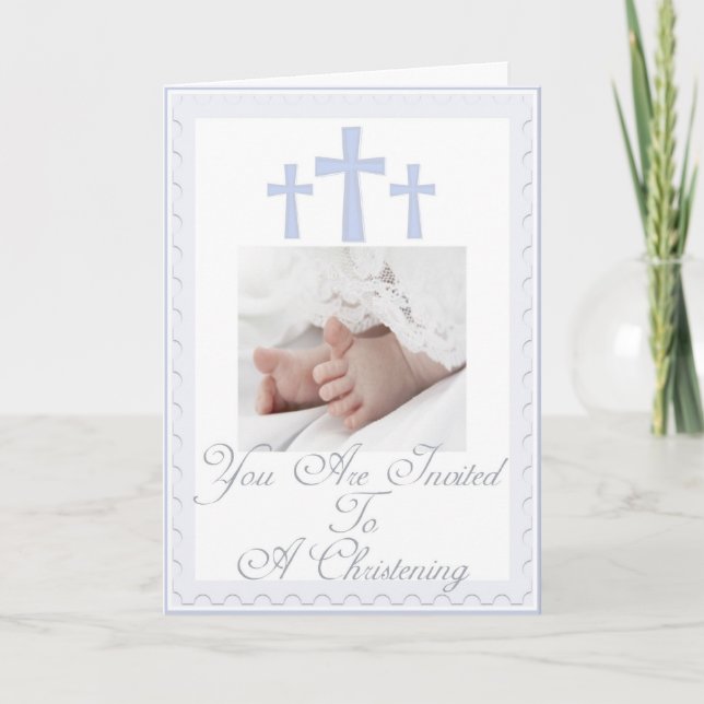 Christening/Baptism Invitation for Baby Boy (Front)