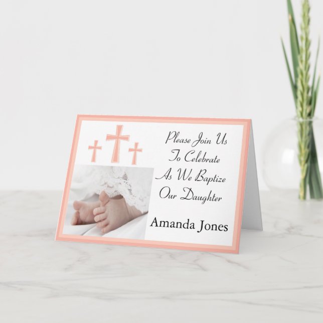 Christening/Baptism Invitation for Baby Girl (Front)