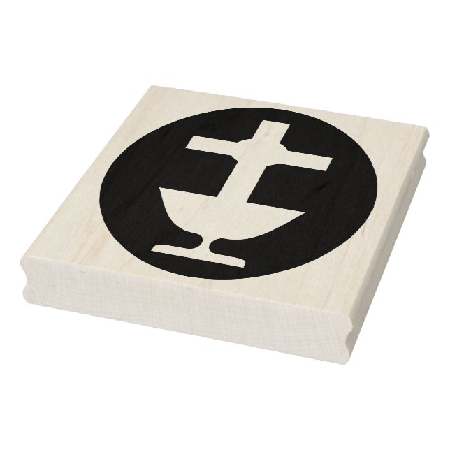 Christening baptize silhouette pattern art stamp (Stamp)