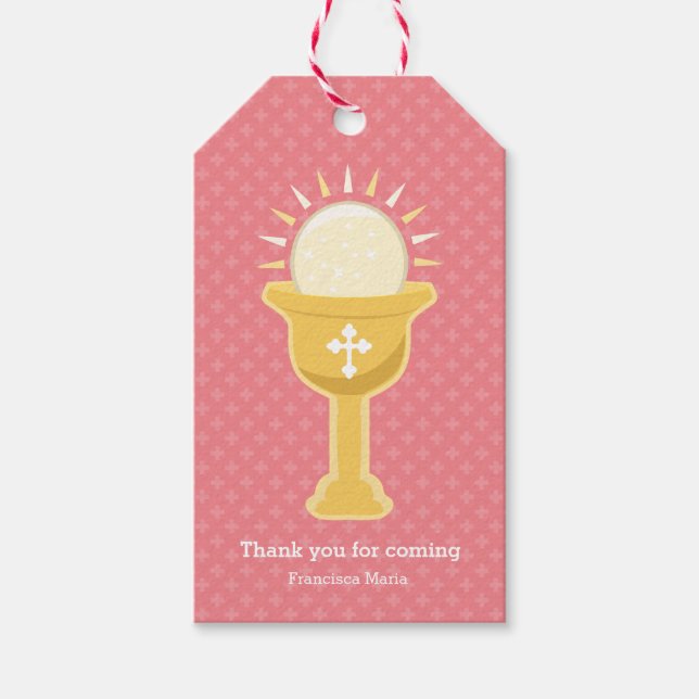 Christening * choose background colour gift tags (Front)