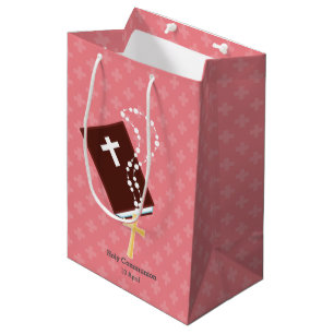 Christening * choose background colour medium gift bag