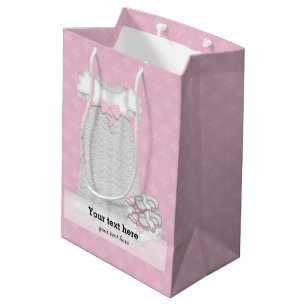 Christening * choose background colour medium gift bag